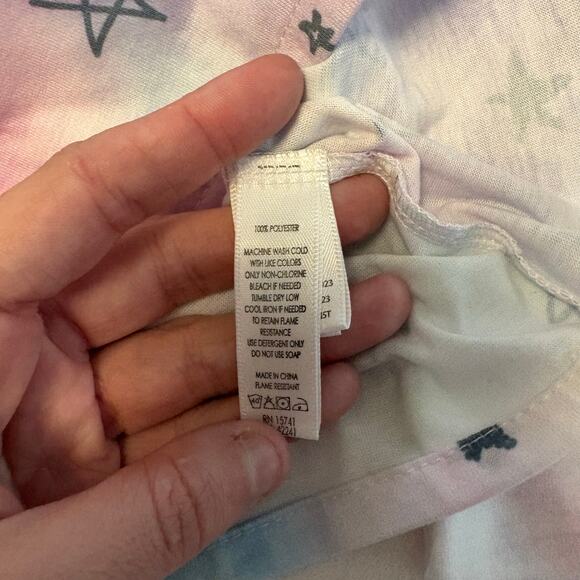 PJ Salvage Blue Purple Tie Dye Star Button Down Pajama Top Medium 10 Nordstrom - Picture 5 of 8